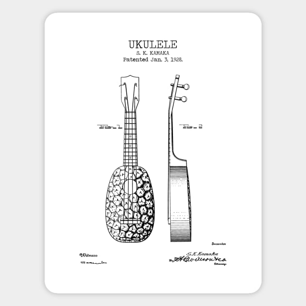 UKULELE  patent Magnet by Dennson Creative